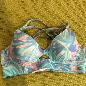 NWT PINK crisscross halter bra